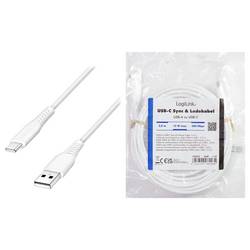 LogiLink Kabel USB-C USB 2.0 USB-C ® zástrčka, USB-A zástrčka 3.0 m bílá CU0255