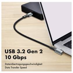 LogiLink Kabel USB-C USB 3.2 Gen2 USB-C ® zástrčka 2.0 m černá 90° zatočeno doprava CU0272
