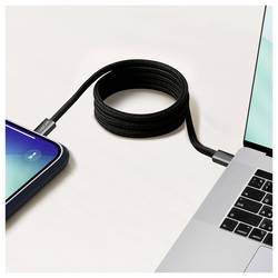 LogiLink Kabel USB-C USB 2.0 USB-C ® zástrčka 1.0 m černá S magnetickým vinutím CU0231