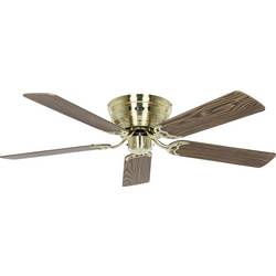 CasaFan FLAT 132-III MG-EA/BU Flügel Eiche antik/Buche stropní ventilátor 69 W (Ø x v) 132 cm x 164 mm mosazná (kartáčovaná) vyměnitelné lopatky, vhodný i pro