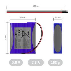 Ansmann 1S3P Akkupack 3x 18650 Kabel Li-Ion 3.6V 7800mAh Akupack 3 x Li-Ion 3.6 V 7800 mAh