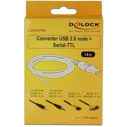Delock USB kabel USB-A zástrčka, USB zásuvka na desku 1.80 m černá 83787