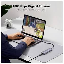 UGREEN USB-C® dokovací stanice USB-C Hub (7-IN-1) 4K HDMI Vhodné pro značky (dokovací stanice pro notebook): univerzální vč. funkce nabíjení, integrovaná