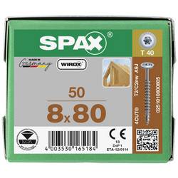 SPAX 0251010800805 R 88193 m.Spitze/T-STAR šroub do dřeva 8 mm 80 mm T-STAR plus ocel WIROX 50 ks