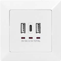 Digitus DA-70618 USB nabíjecí zásuvka do zdi s USB bílá