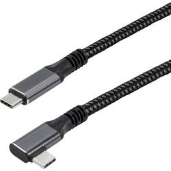Maxtrack USB kabel USB 3.2 Gen2 USB-C ® zástrčka 2 m černá oboustranně zapojitelná zástrčka, pozlacené kontakty, 90° zatočeno doleva C531-2WL
