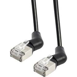 Maxtrack TI53-1L RJ45 síťové kabely, propojovací kabely 10 Gb/s;, CAT 6A U/FTP 1 m černá Zásuvné kontakty otočné o 360° 1 ks