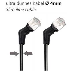 Maxtrack TI53-1L RJ45 síťové kabely, propojovací kabely 10 Gb/s;, CAT 6A U/FTP 1 m černá Zásuvné kontakty otočné o 360° 1 ks
