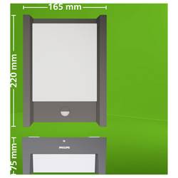 Philips LED Arbour 8720169263833 venkovní nástěnné LED osvětlení s PIR detektorem LED LED 3.8 W antracitová