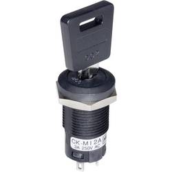 NKK Switches CKM12BFW01 CKM12BFW01 klíčový spínač 250 V/AC 3 A 1x zap/zap 1 x 90 ° 1 ks