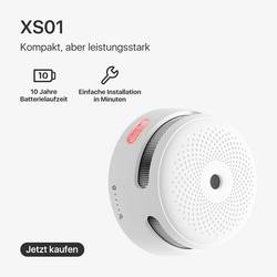 X-Sense XS01 detektor kouře miniaturní, s interním senzorem, vč. baterie s životností 10 let na baterii (š x v x h) 78 x 48 x 78 mm 1 ks