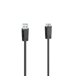 Hama USB kabel USB 3.0 USB Micro-A zástrčka 0.75 m černá dvoužilový stíněný 00200626