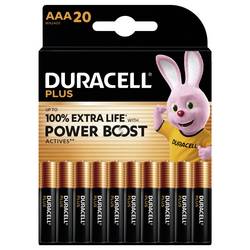 Duracell Plus Power Boost mikrotužková baterie AAA alkalicko-manganová 1.5 V 20 ks