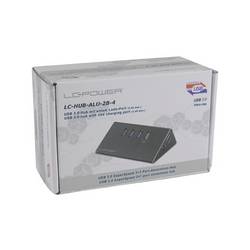 LC Power LC-HUB-2B-4 USB Hub 3 porty USB-A USB 3.0 5 GBit/s černá LC-HUB-ALU-2B-4