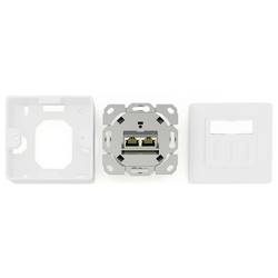 Digitus DN-9010/8-2 síťová zásuvka pod omítku panel s čelní deskou a rámečkem CAT 6A bílá