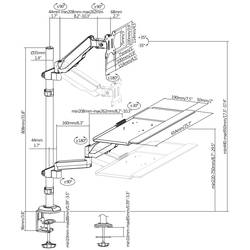 My Wall HL63L držák na stůl pro monitor 1 Displej: (s) 43,2 cm (17) - 81,3 cm (32) černá nastavitelná výška, naklápěcí, nakláněcí, odkládací místo na klávesnici