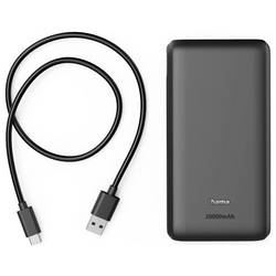 Hama powerbanka Li-Pol, 20000 mAh, Rychlé nabíjení, antracitová