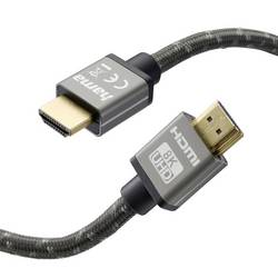 Hama HDMI kabel Zástrčka HDMI-A 2 m černá, šedá 00205239 pozlacené kontakty HDMI kabel