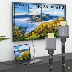 Hama HDMI kabel Zástrčka HDMI-A 3 m černá, šedá 00205240 eARC HDMI kabel