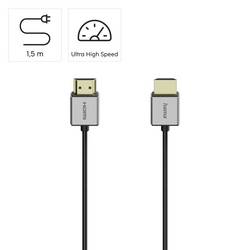 Hama HDMI kabel Zástrčka HDMI-A 1.5 m černá, šedá 00205449 eARC HDMI kabel