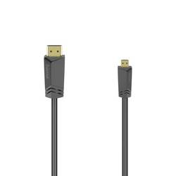 Hama HDMI kabel Zástrčka HDMI Micro-D, Zástrčka HDMI-A 1.5 m černá 00205016 4K UHD, 8K UHD, pozlacené kontakty HDMI kabel