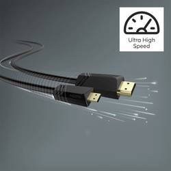 Hama HDMI kabel Zástrčka HDMI Micro-D, Zástrčka HDMI-A 1.5 m černá 00205016 4K UHD, 8K UHD, pozlacené kontakty HDMI kabel