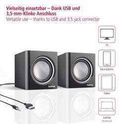 Hama 2.0 PC reproduktory kabelový černá/stříbrná