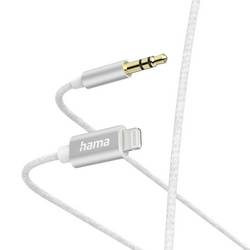 Hama 00201522 jack audio kabel 1 m bílá látkový potah, hliníková zástrčka, S průchodkou chránící proti zlomení, pozlacené kontakty