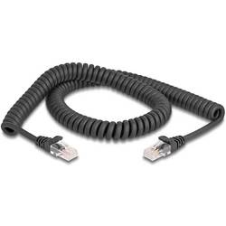 Delock 87993 RJ45 síťové kabely, propojovací kabely CAT 5e 2.00 m černá spirálový kabel 1 ks