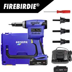 Gesipa FireBirdie aku nýtovací pistole, 18 V, 2 Ah Li-Ion bezkartáčové, vč. 2x aku, vč. nabíječky, kufřík, 2151870