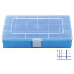 Hünersdorff 608300 Úložný box, PP-COMPACT, uzavřený, vhodné pro potraviny, (š x v x h) 250 x 46 x 170 mm, modrá, 1 ks