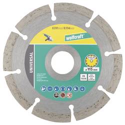 Wolfcraft 8394000 diamantový řezný kotouč 115 mm 1 sada železobeton, Pálená cihla, stavební materiály, beton, univerzální beton, střešní taška, sádra,