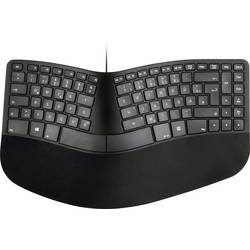 Matias FK313PC-DE Sculpted Ergonomic Wired Keyboard for PC USB klávesnice německá, QWERTZ černá ergonomická