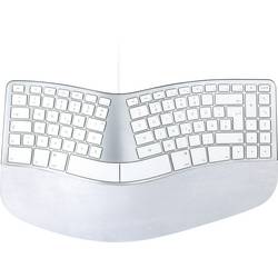 Matias FK313-DE Sculpted Ergonomic Wired Keyboard for Mac USB klávesnice německá, QWERTZ, Macintosh stříbrná/bílá ergonomická