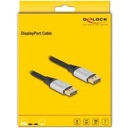 Delock DisplayPort kabel Konektor DisplayPort 2 m černá, stříbrná 80634 16K UHD, pozlacené kontakty, třížilový stíněný Kabel DisplayPort
