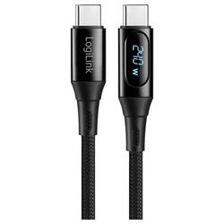 LogiLink Kabel USB-C USB 2.0 USB-C ® zástrčka 2 m černá oboustranně zapojitelná zástrčka CU0447