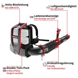 Einhell Professional 3433580 GP-LB 36/280 Li E BL-Solo akumulátor foukač listí, vysavač listí nosný popruh, měkká rukojeť, bez akumulátoru, bez nabíječky 36 V