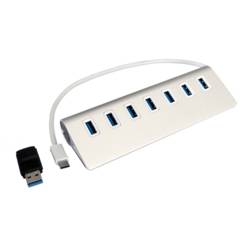 Exsys Exsys Ex 1137 - Hub - 7 x SuperSpeed USB 3.0 USB Hub stříbrná (metalíza)