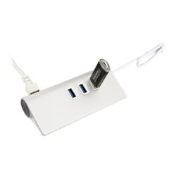 Exsys Exsys EX-1132-N - Hub - 3 x USB 3.2 Gen 1 + 1 x 10/100/1000 USB Hub stříbrná (metalíza)