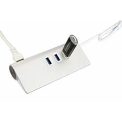 Exsys Exsys EX-1132-N - Hub - 3 x USB 3.2 Gen 1 + 1 x 10/100/1000 USB Hub stříbrná (metalíza)