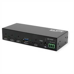 Exsys EXSYS - EX-12293HMS 4 Port USB 3.2 Metall Hub 3x C- und 1x A - Digital/Daten USB Hub černá