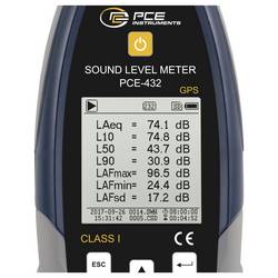 PCE Instruments hlukoměr datový záznamník PCE-432 22 - 136 dB 3 Hz - 20 kHz RS-485, RS-232, micro USB 3.0 zásuvka B , interní USB 2.0 zásuvka 4pólová , USB