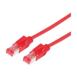 Secomp 21.05.6011 RJ45 síťové kabely, propojovací kabely CAT 6 S/FTP 1.00 m červená (jasná) dvoužilový stíněný, bez halogenů, samozhášecí 1 ks