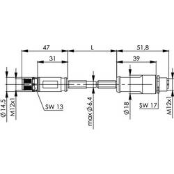 Telegärtner 100017377 M 12 síťové kabely, propojovací kabely CAT 6A S/FTP 2 m zelená 1 ks