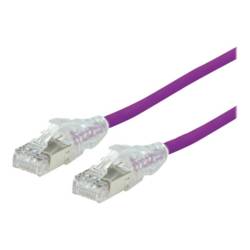 Secomp 21.05.0506 RJ45 síťové kabely, propojovací kabely CAT 6A S/FTP 0.50 m fialová dvoužilový stíněný, bez halogenů, samozhášecí 1 ks