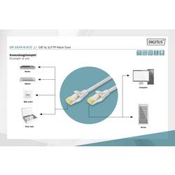 Digitus DK-1644-A-015 RJ45 síťové kabely, propojovací kabely CAT 6A S/FTP 1.50 m šedá 1 ks