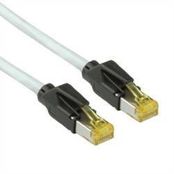 Secomp 21.05.9510 RJ45 síťové kabely, propojovací kabely CAT 6A S/FTP 1.00 m šedá dvoužilový stíněný, bez halogenů, samozhášecí 1 ks