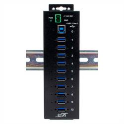 Exsys Exsys USB 3.2 Gen1 HUB 10-Port Managed N. inkl.USB-Kabel DIN-Rail-Kit (EX-1580SH USB Hub černá