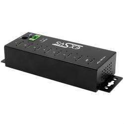 Exsys EXSYS - USB 3.2 Gen1 Hub 7-Port 7xC Anschluss ink.USB-Kabel Din-Rail - Kabel USB Hub černá