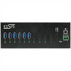 Exsys EXSYS GmbH 10-Port USB 3.2 Gen 2x1 Metall HUB, 4x USB-C + 6x USB-A (EX-12280HMS) USB Hub černá